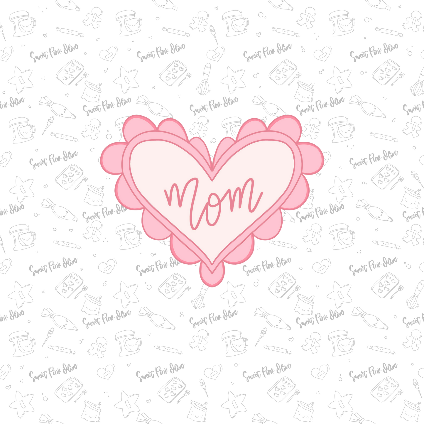 Scalloped Mom Heart