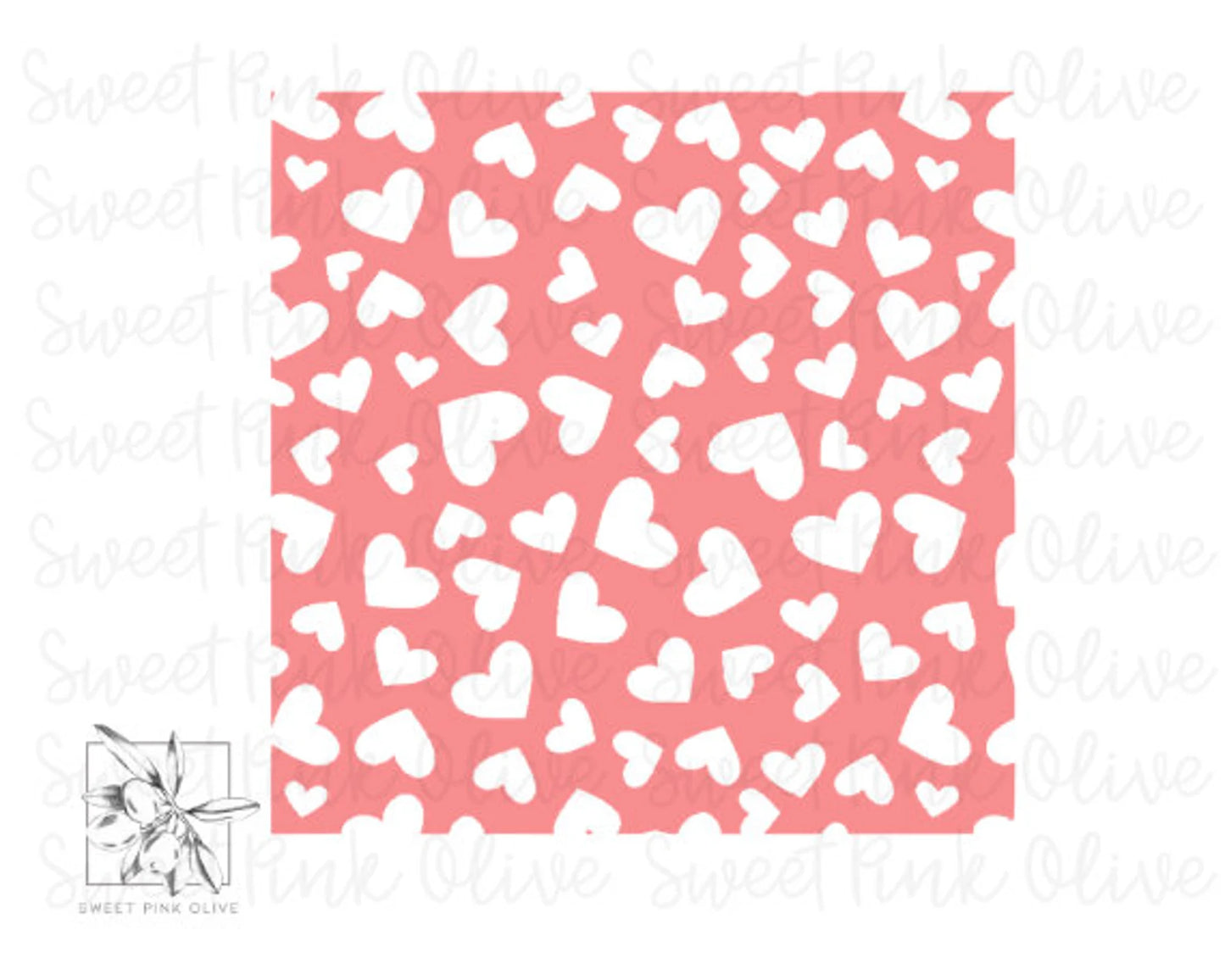 Scattered Hearts Stencil