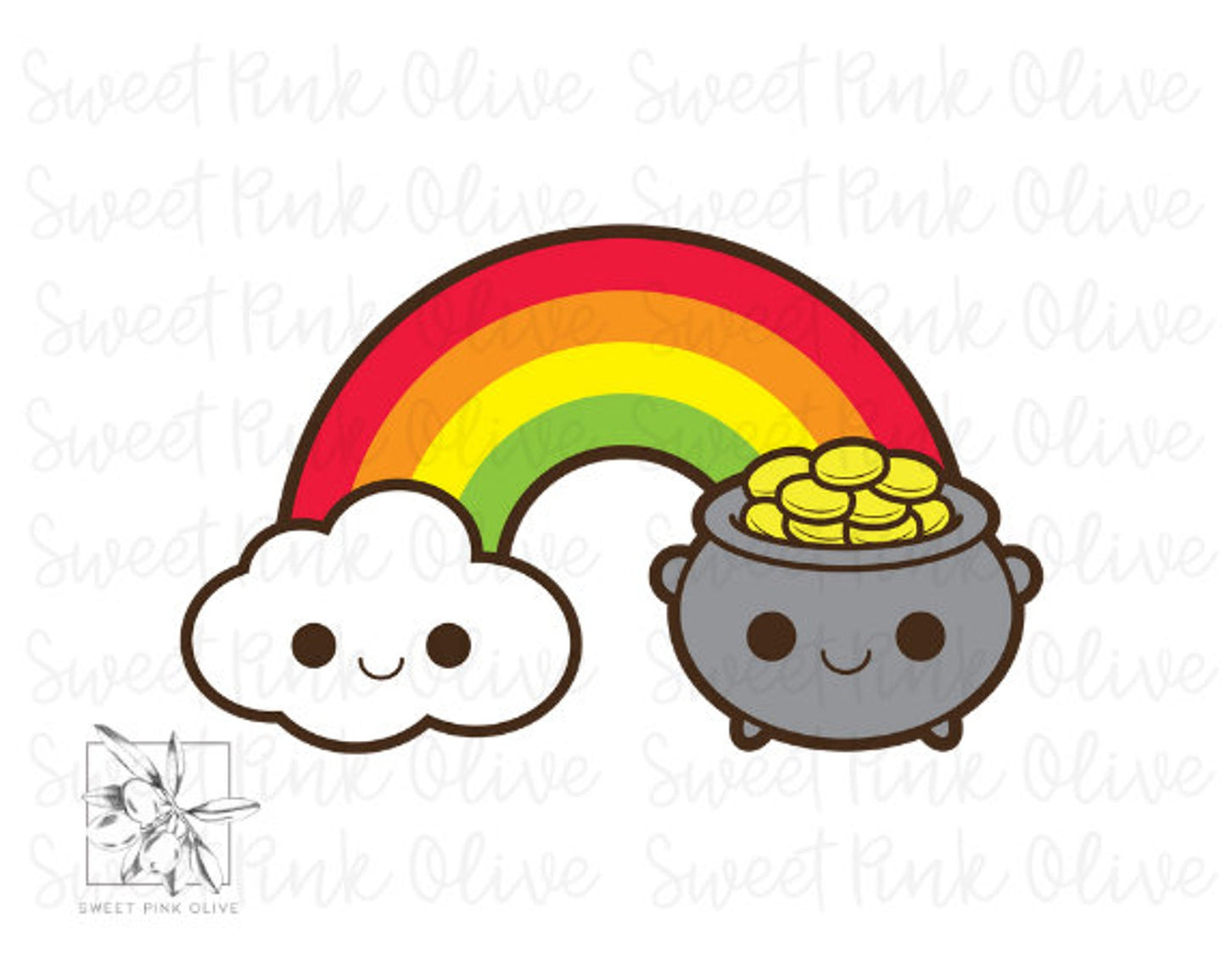 St Patrick's Day Pot of Gold with Rainbow