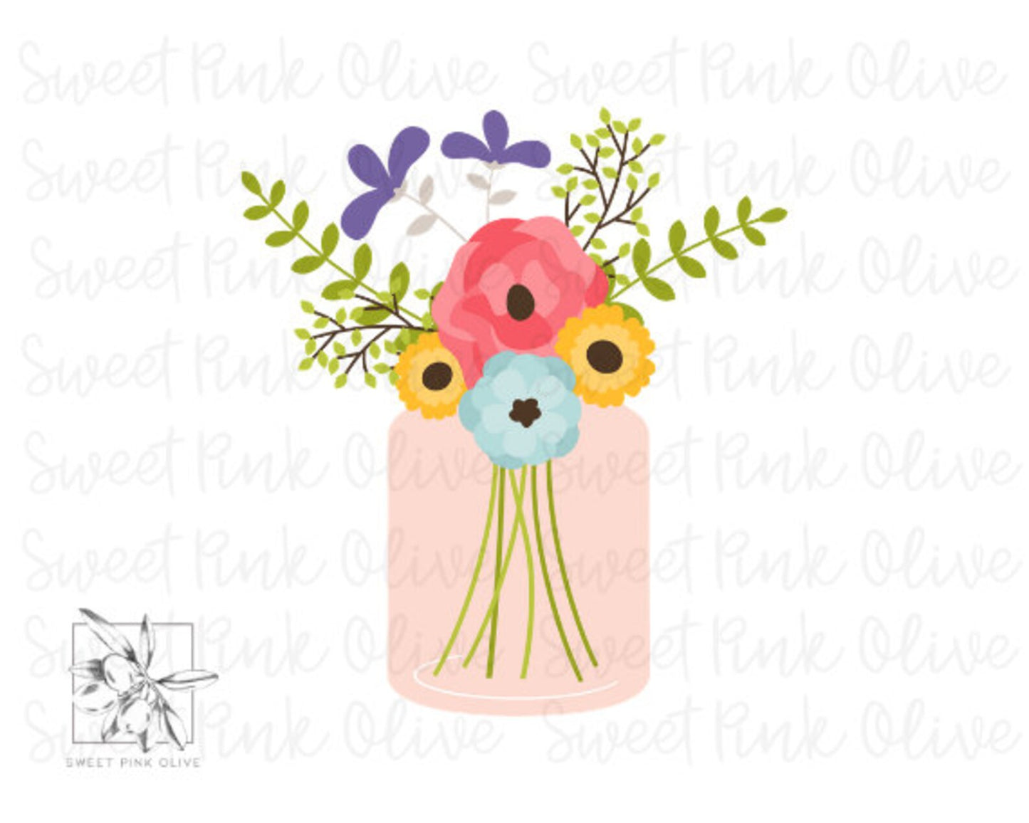 Floral Mason Jar 8