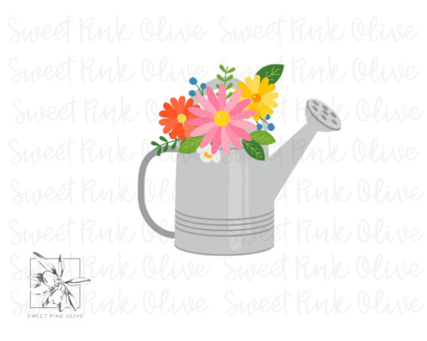 Watering Can with Flowers