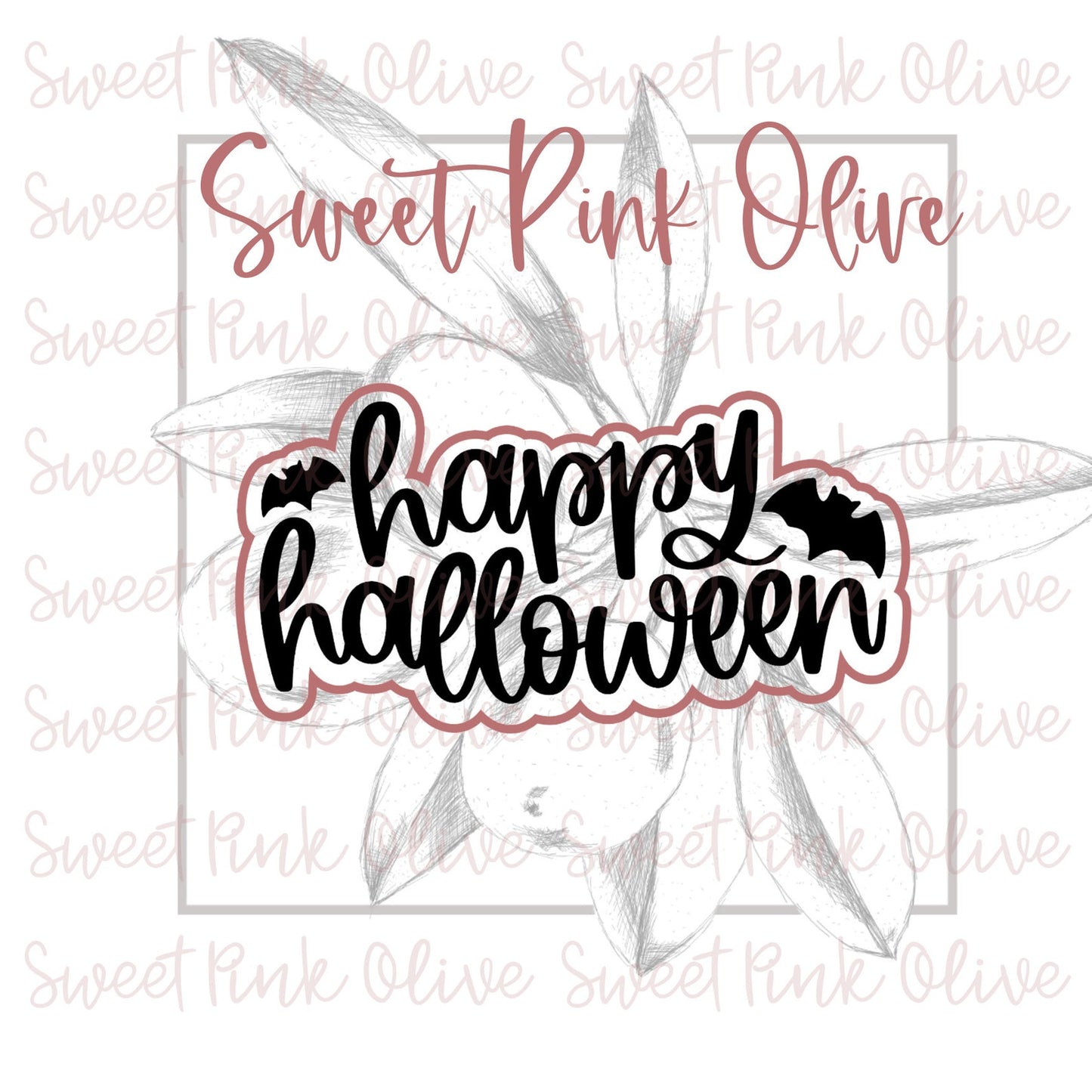 Happy Halloween Plaque with Bats