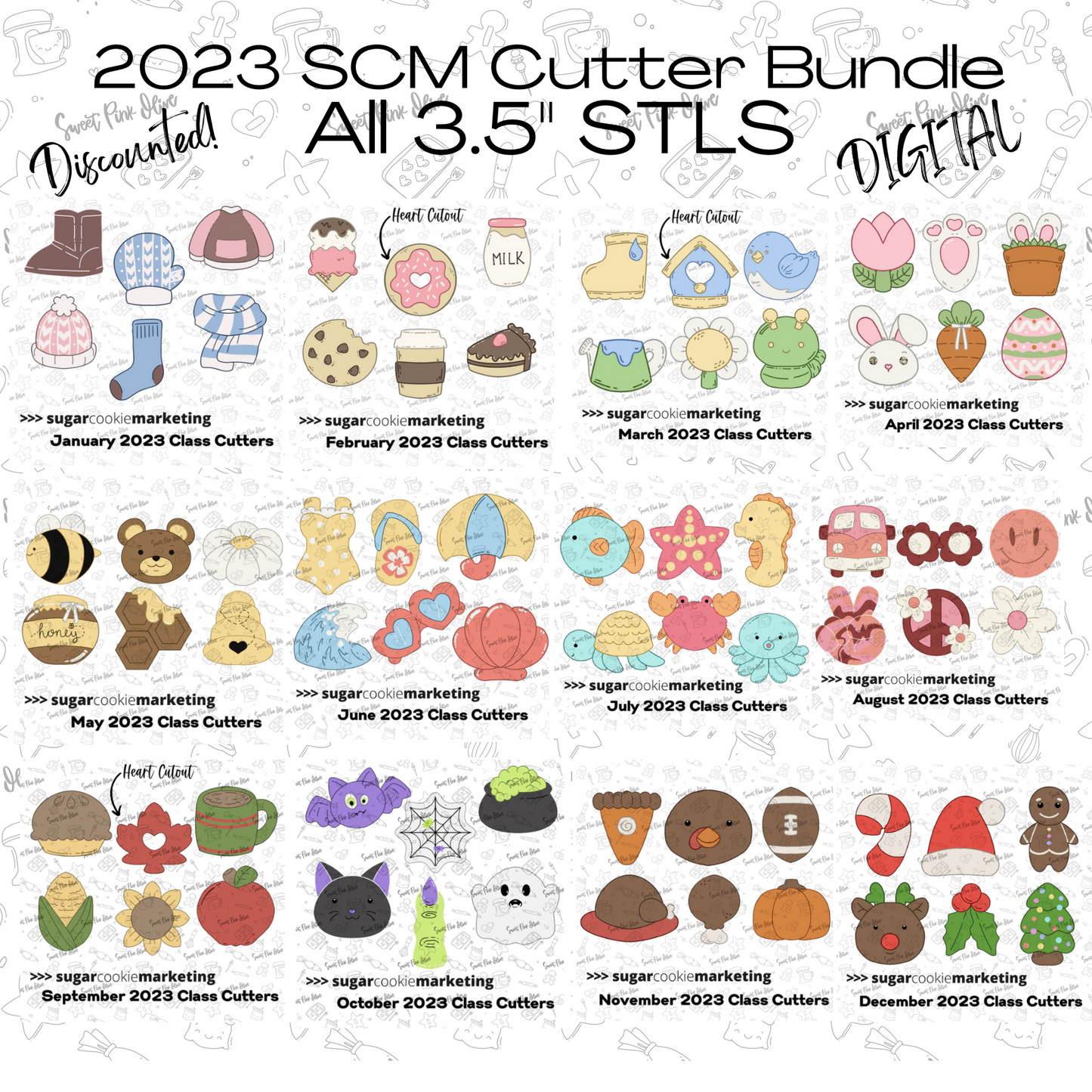 Sugar Cookie Marketing 2023 Cookie Class STL Bundle Files