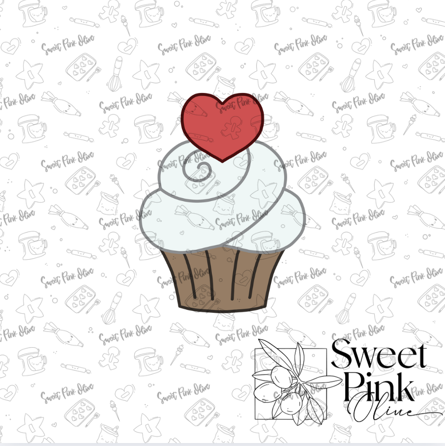 Heart Cupcake STL
