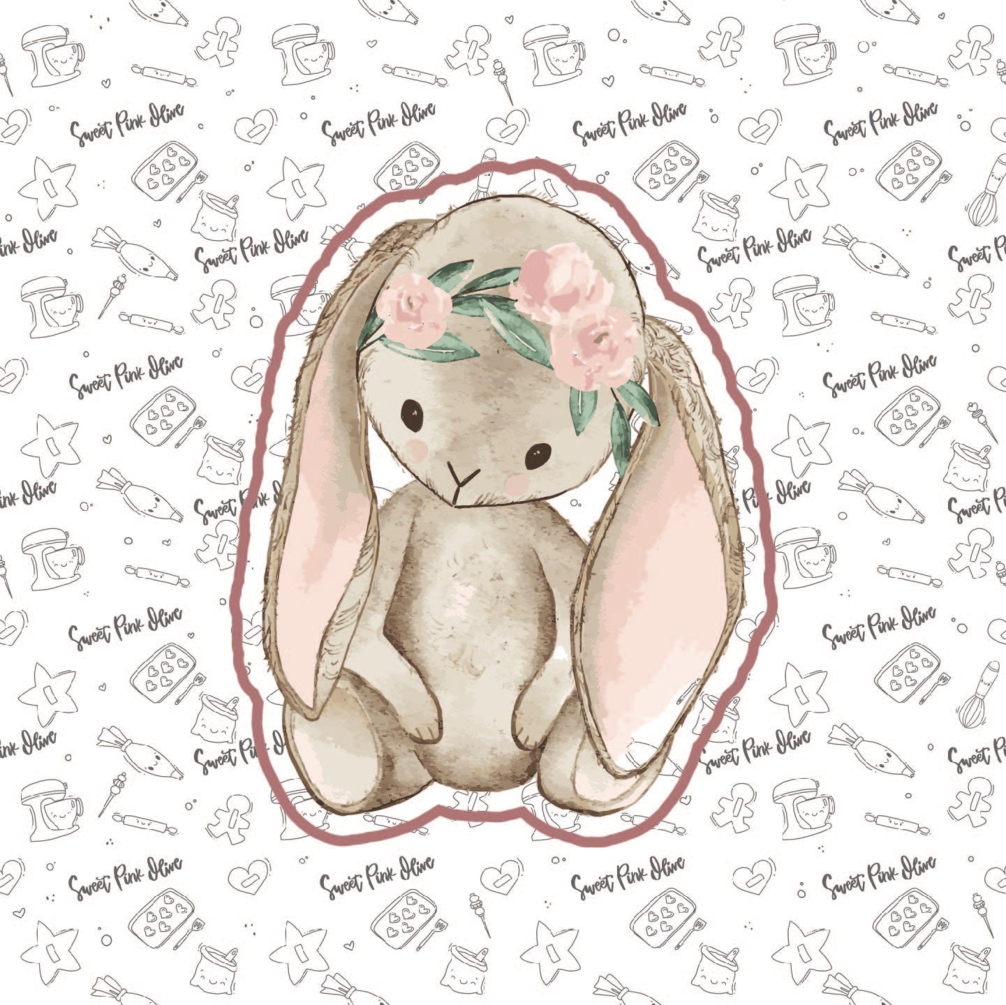 Bunny with Floral Head Piece 2