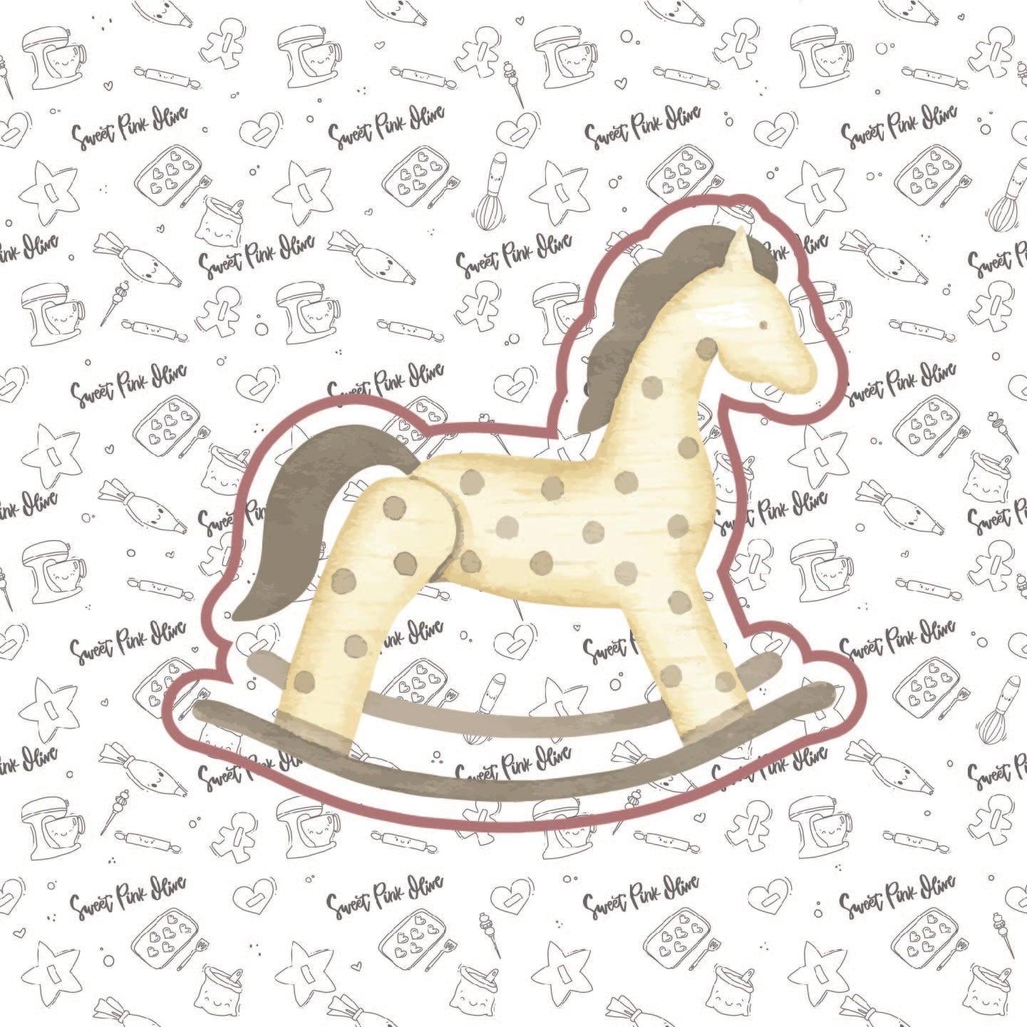 Polka dot swinging horse