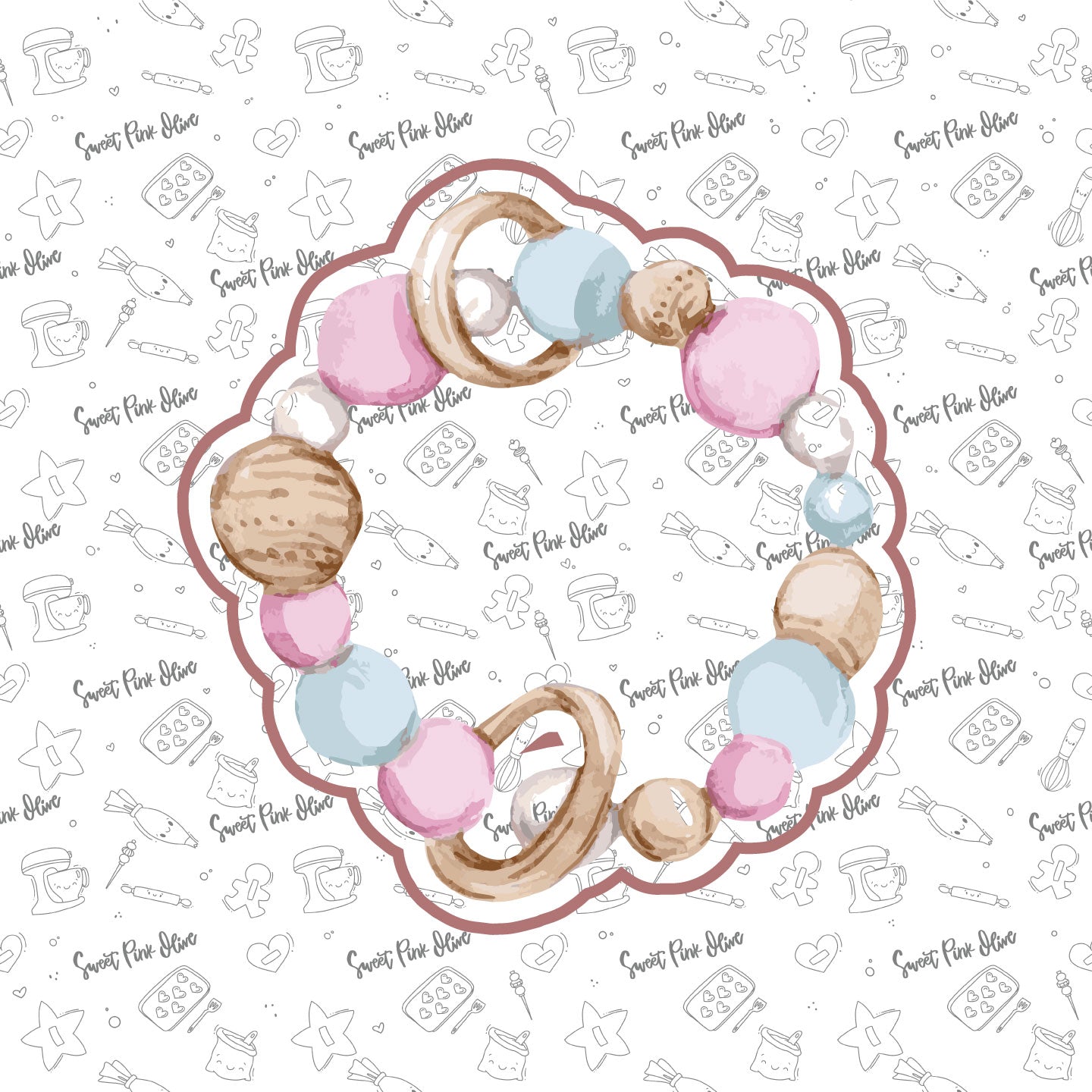 pink and blue wristband