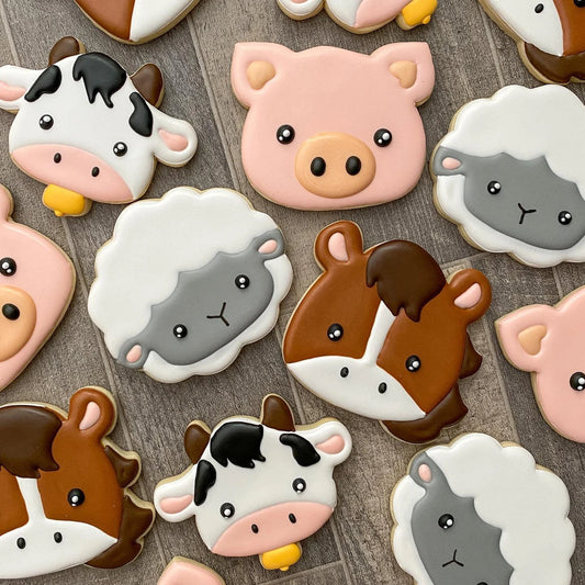 Sheep, Horse, Pig and Cow