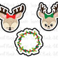 Christmas Reindeers and Wreath