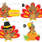 Thanksgiving Turkey Cookie Cutters Set 1