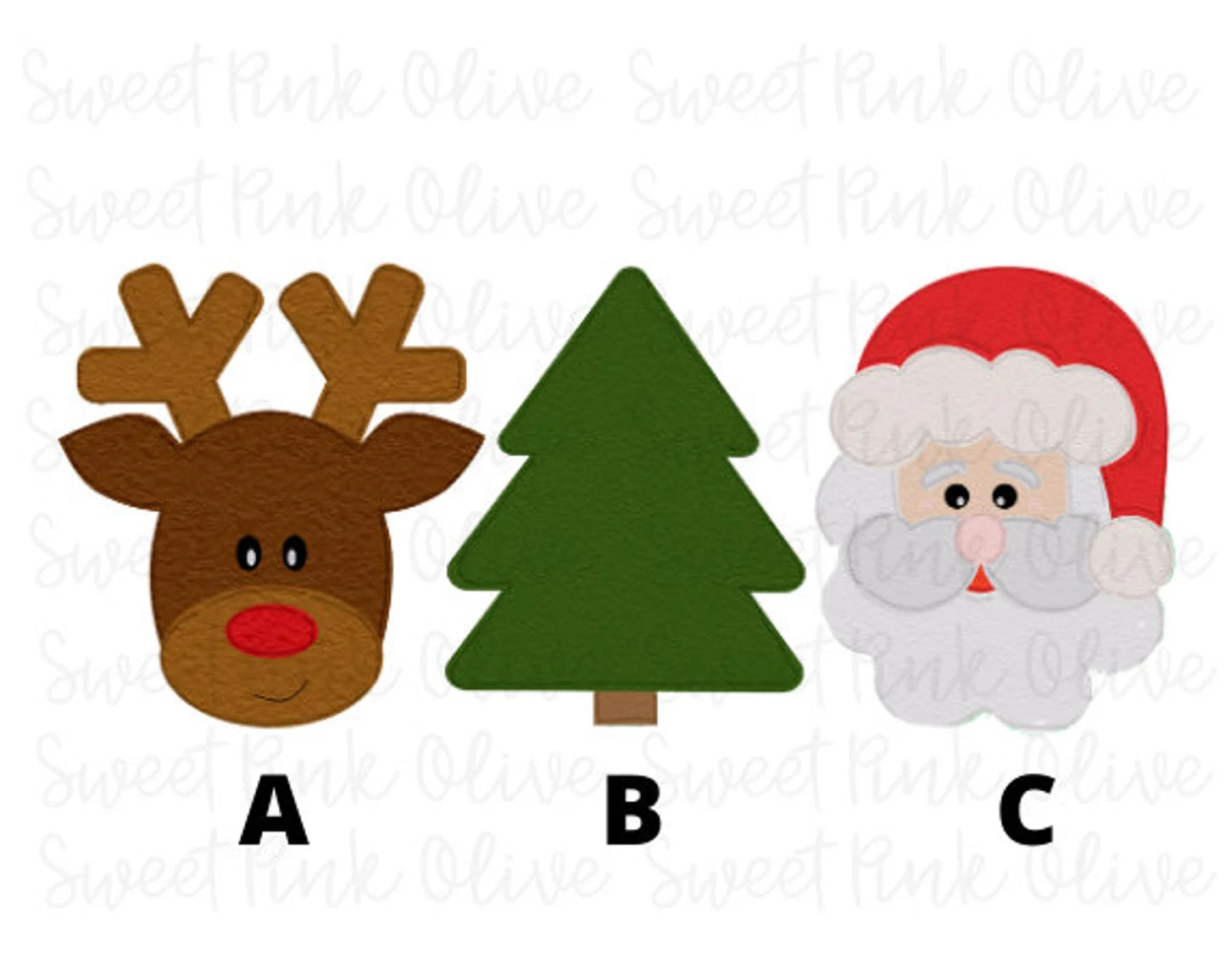 Christmas Reindeer, Tree and Santa