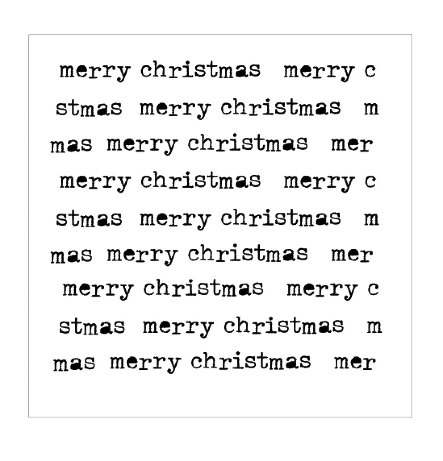 Merry Christmas Typewriter Style Stencil