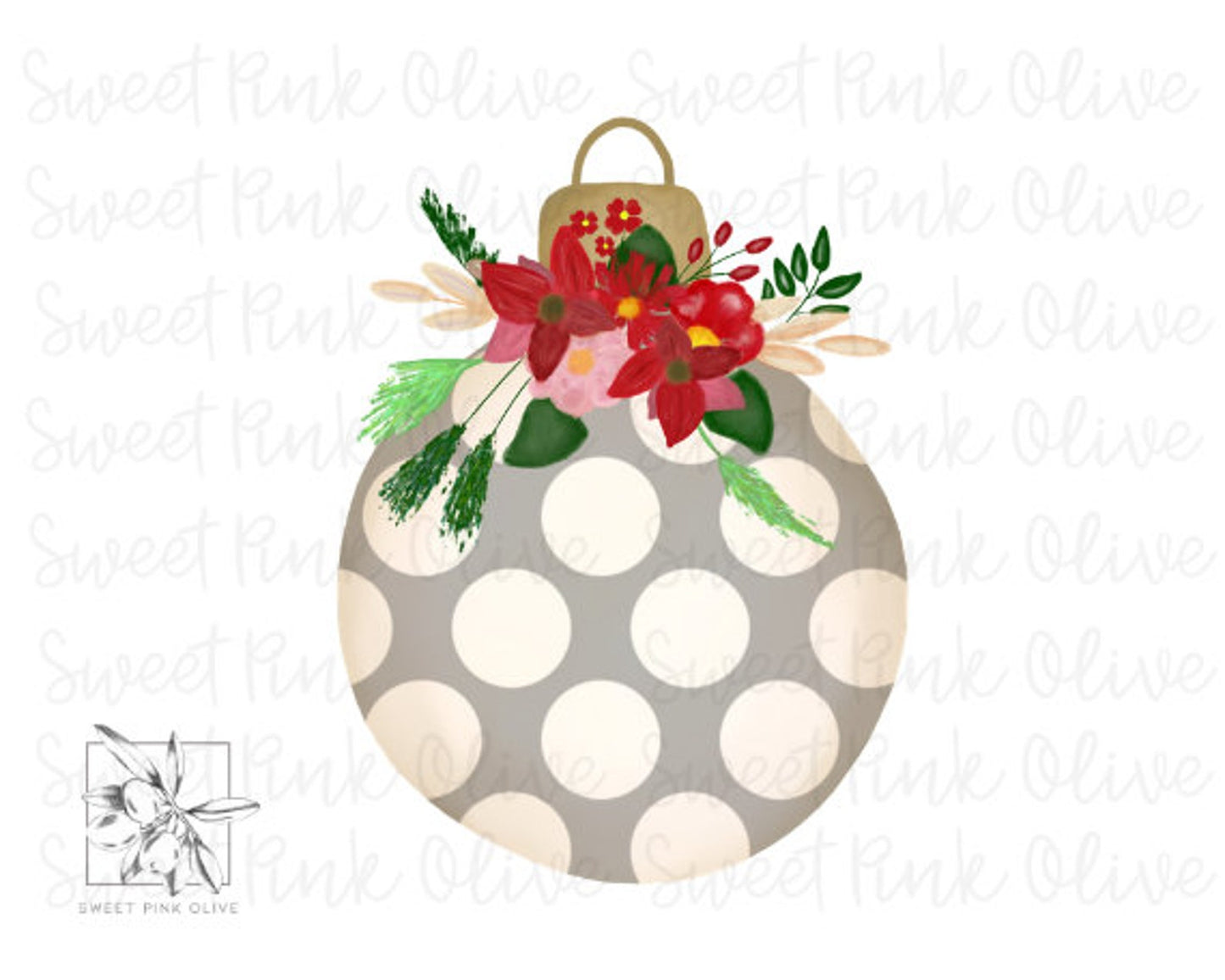 Christmas Ornament with Florals