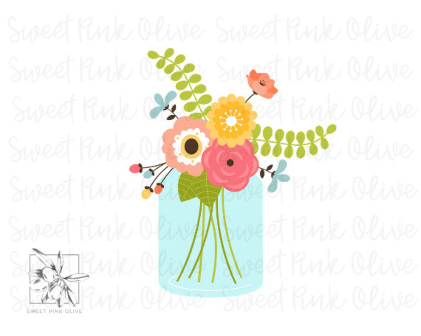 Floral Mason Jar 2