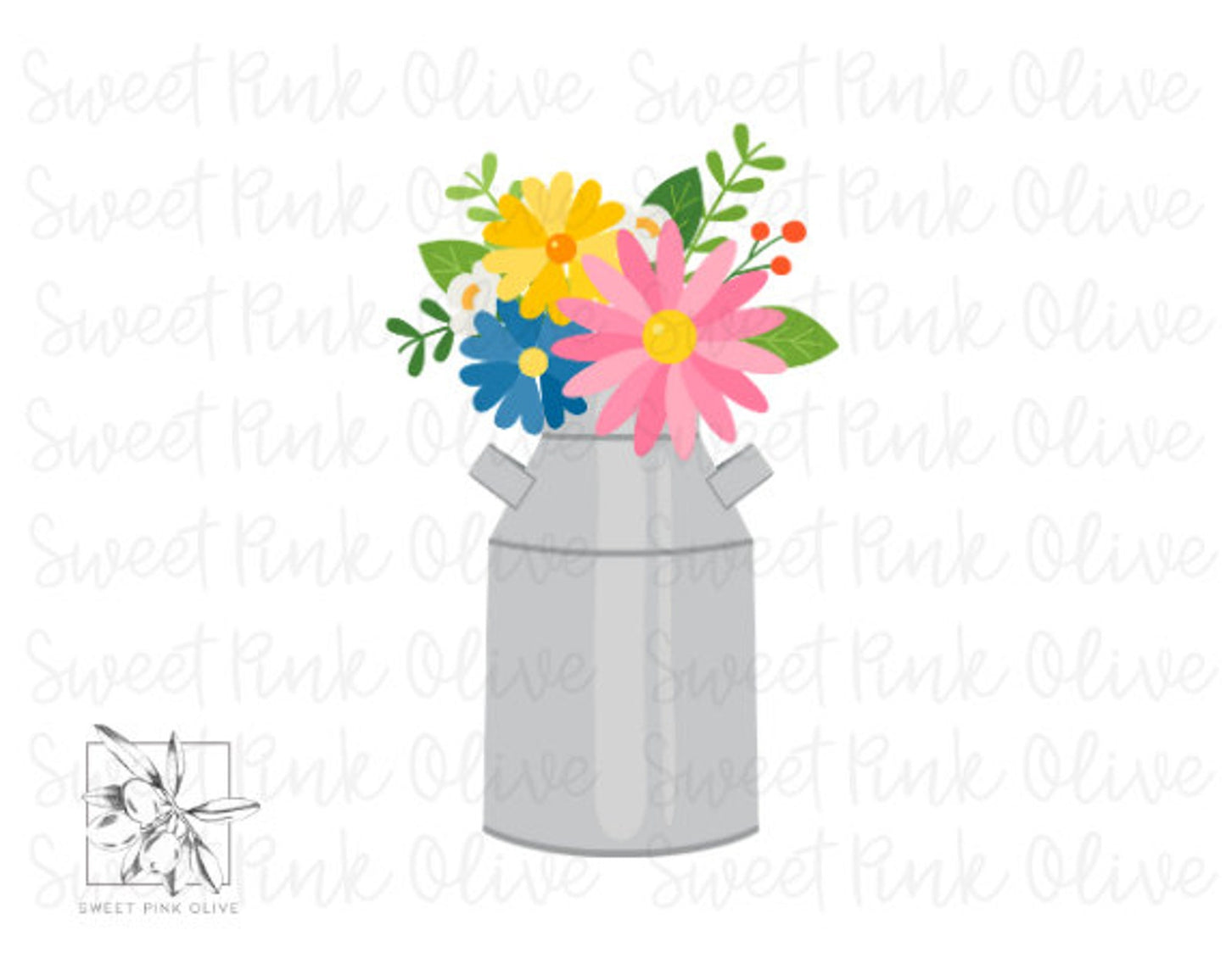 Milk Can with Flowers