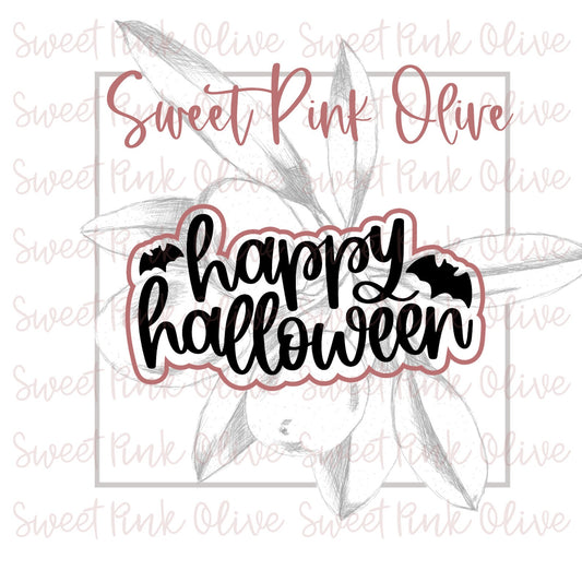 Happy Halloween Plaque with Bats