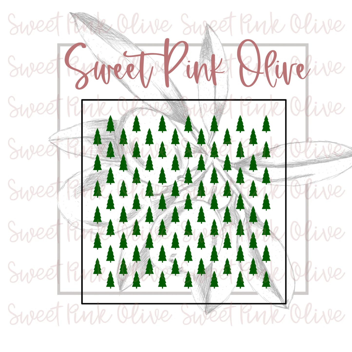 Scattered Christmas Tree 1 Stencil