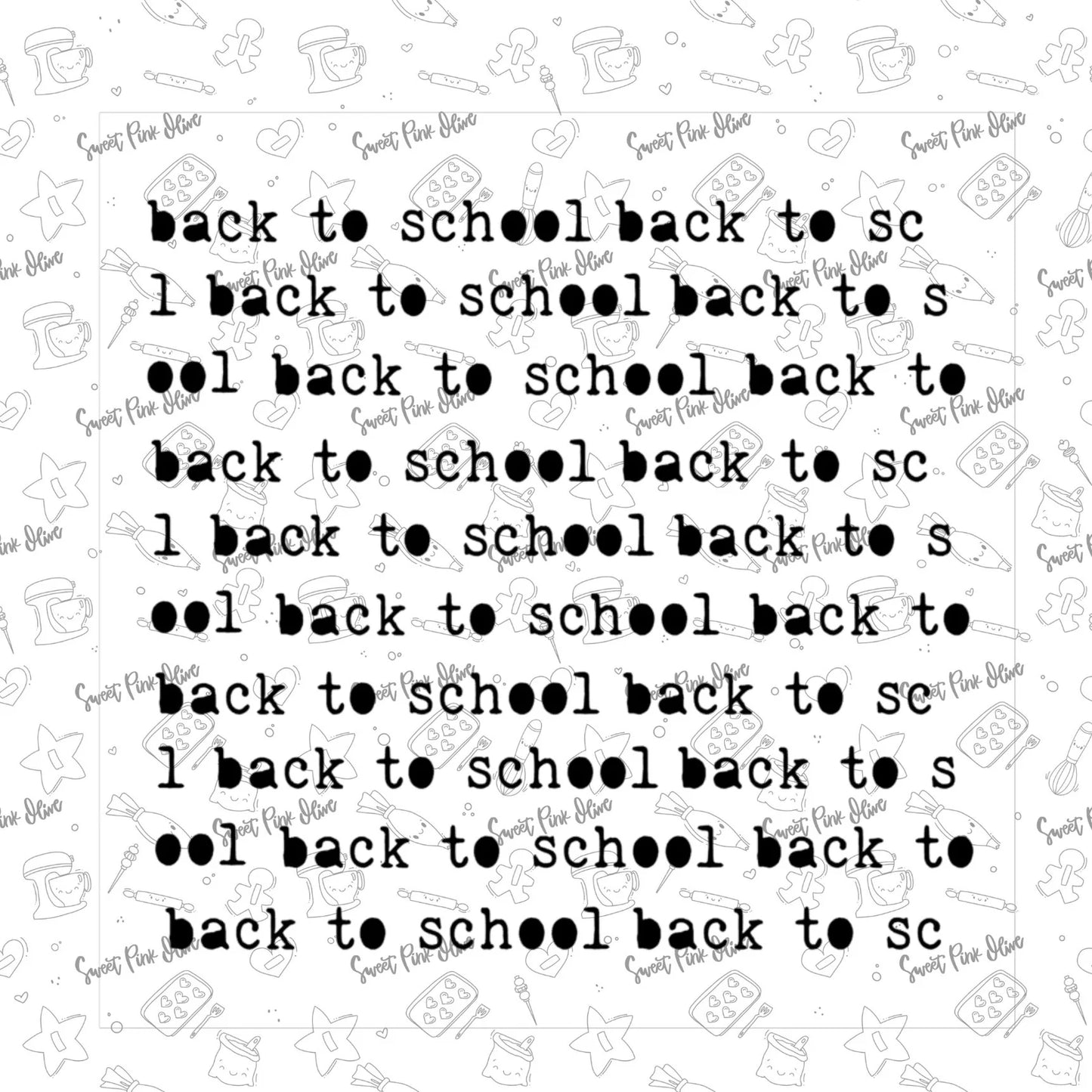 Back to School Typewriter Stencil