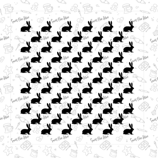 Lines of Bunnies Stencil